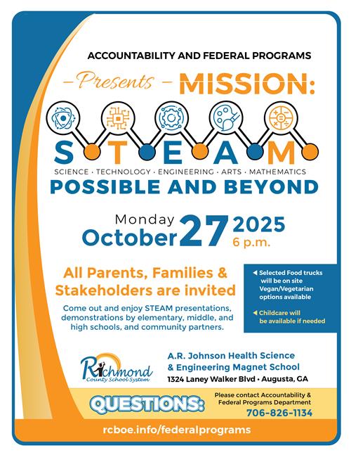 A flyer advertising the ATEAM: Possible and Beyond event on Monday, October 27 at A R Johnson High School at 6pm